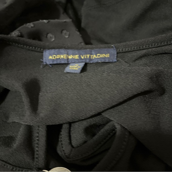 Adrienne Vittadini Black Keyhole Neck Sheer 3/4 Sleeve Blouse - Picture 8 of 12